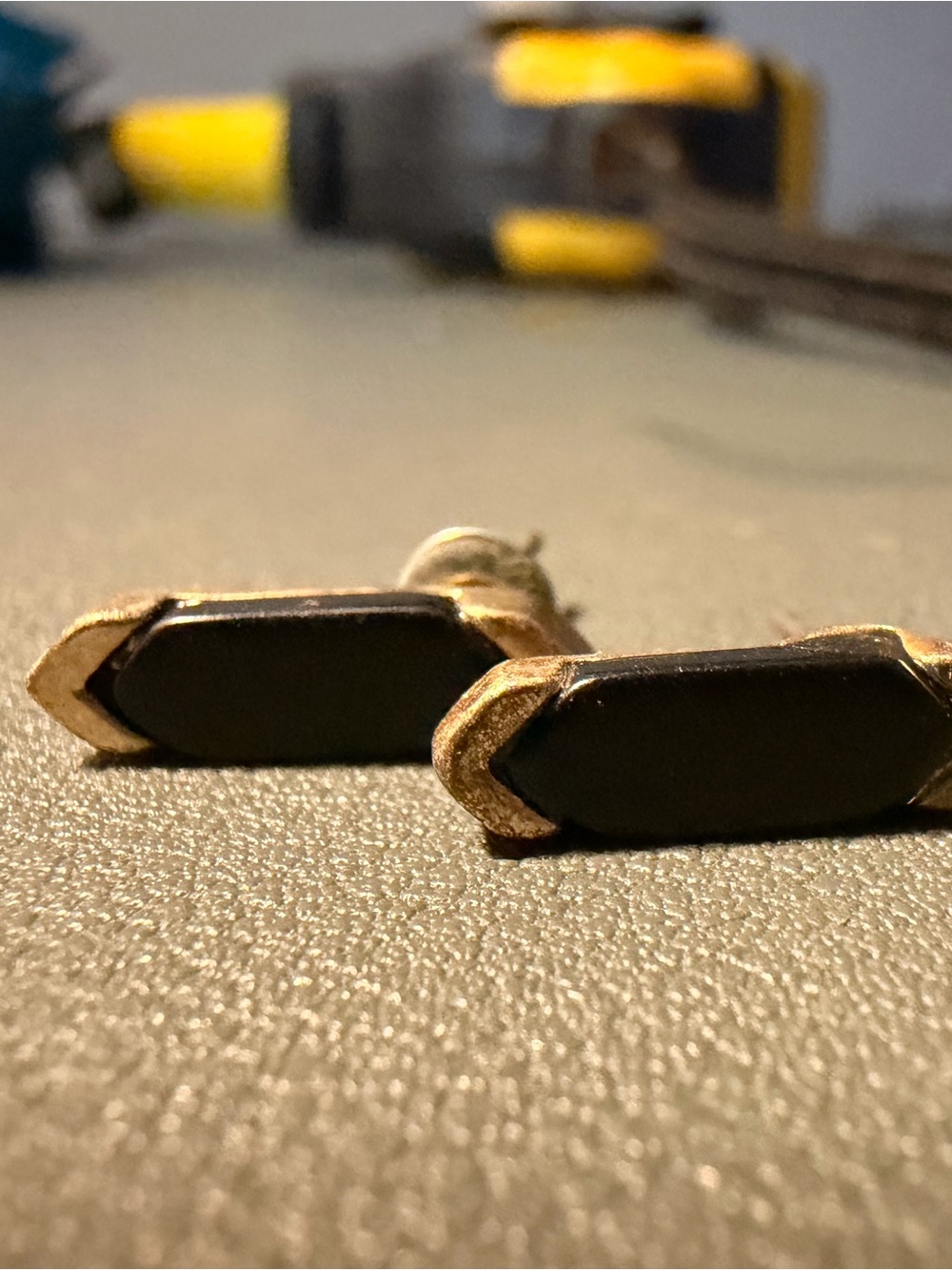 Universal Thread Petite Black and Gold Bar Stud Earrings
